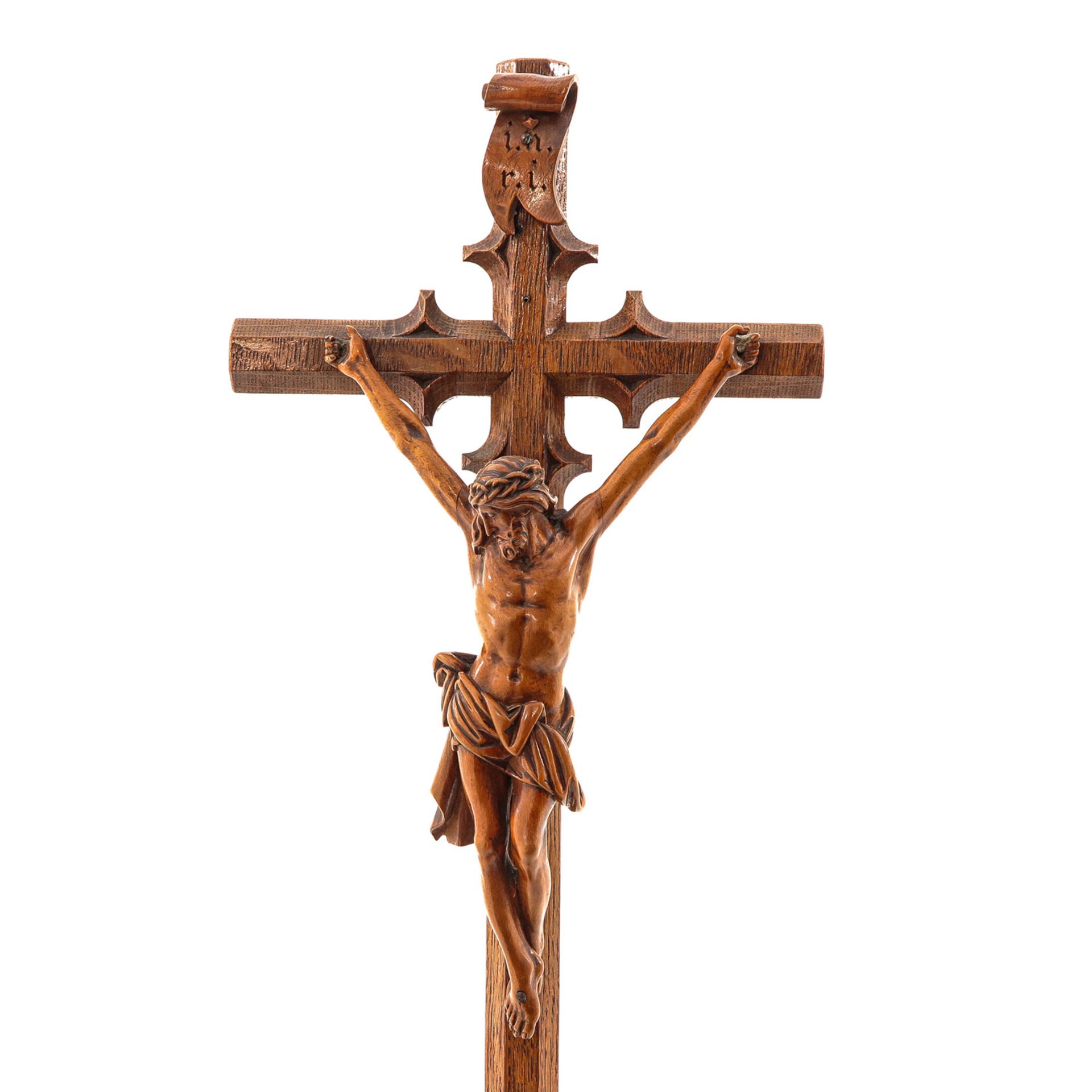 A 19th Century Crucifix holding 5 Relics - Bild 10 aus 10