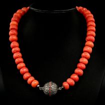 A Single Strand Red Coral Necklace