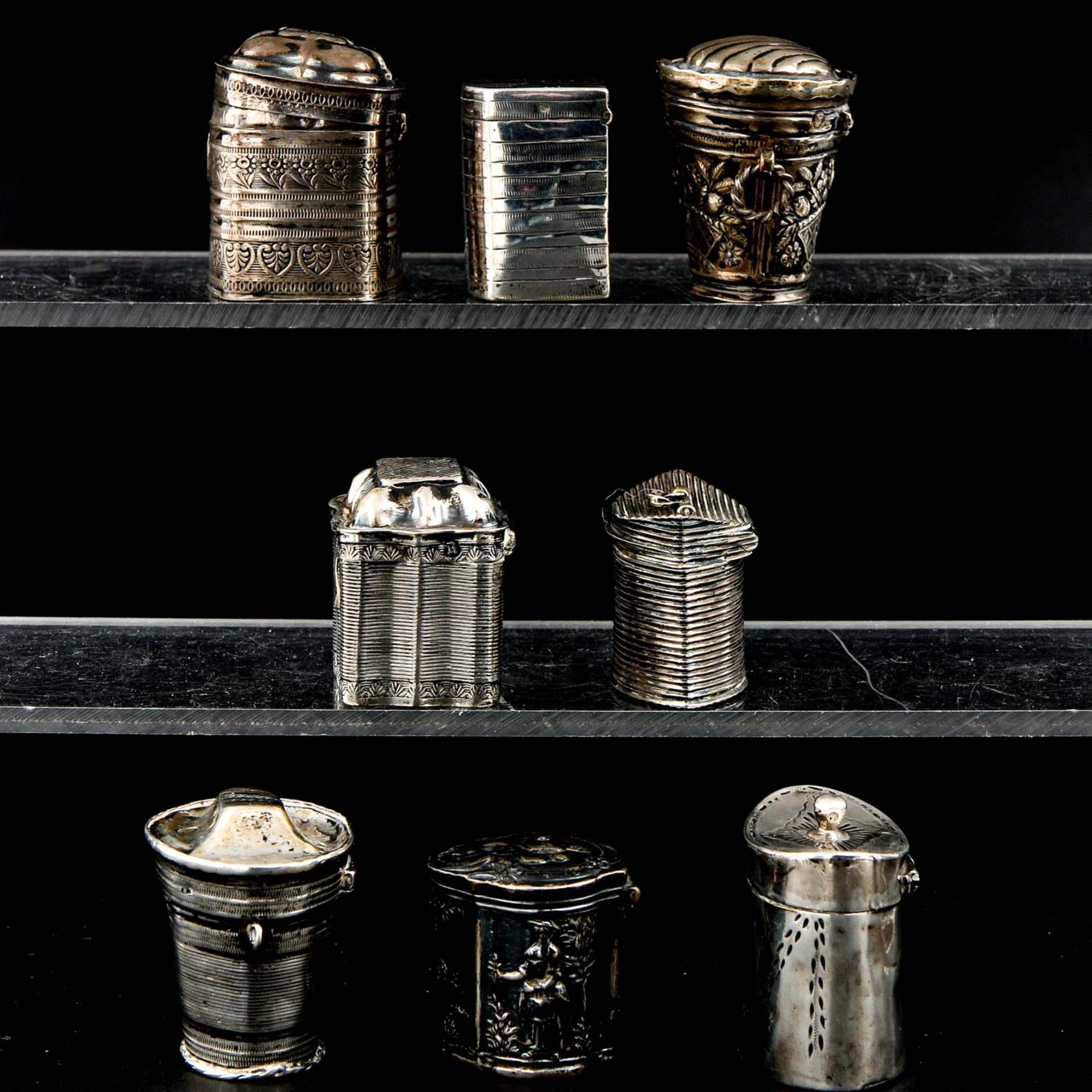 A Collection of 8 18th - 19th Century Silver Loderein Boxes - Bild 2 aus 10