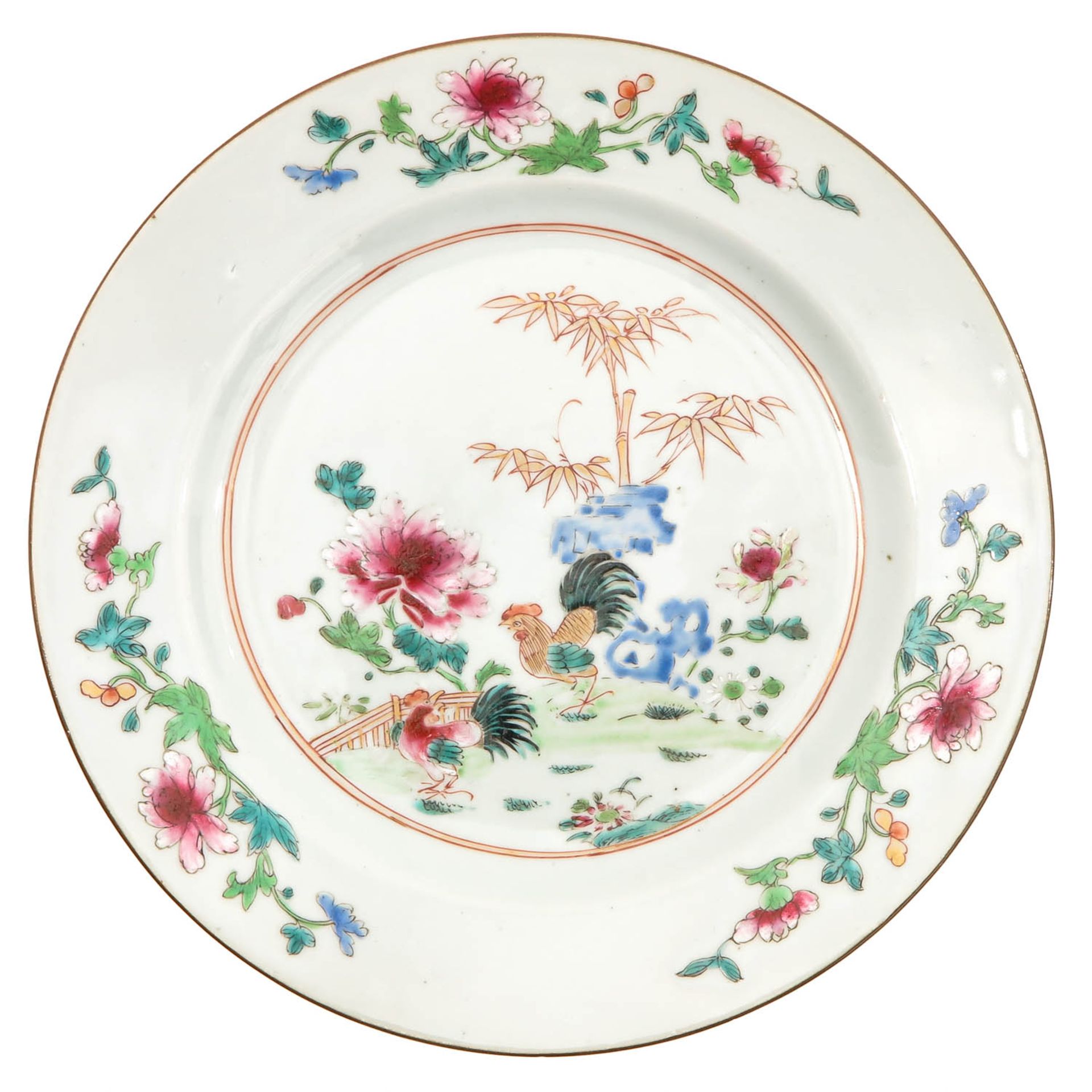 A Pair of Famille Rose Plates - Image 3 of 9