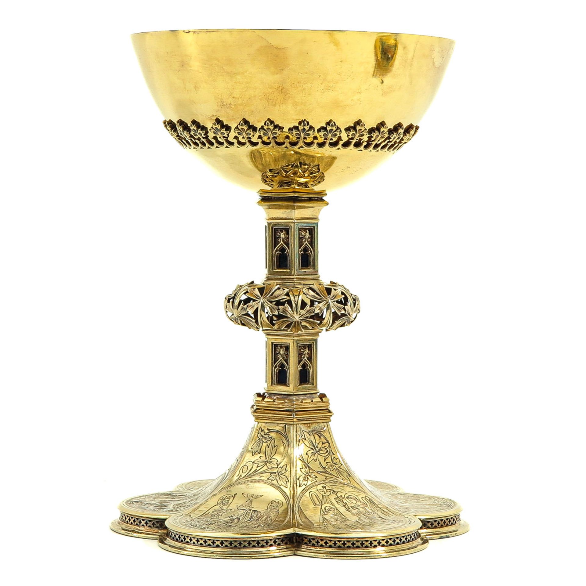 A Silver Vermeil Neo-Gothic Chalice - Bild 4 aus 9