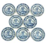 A Series of 8 Blue and White Plate