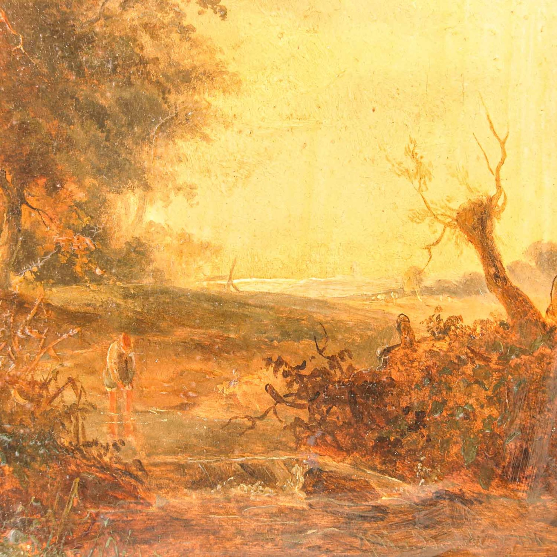 A Oil On Panel Depicting Landscape - Bild 5 aus 5