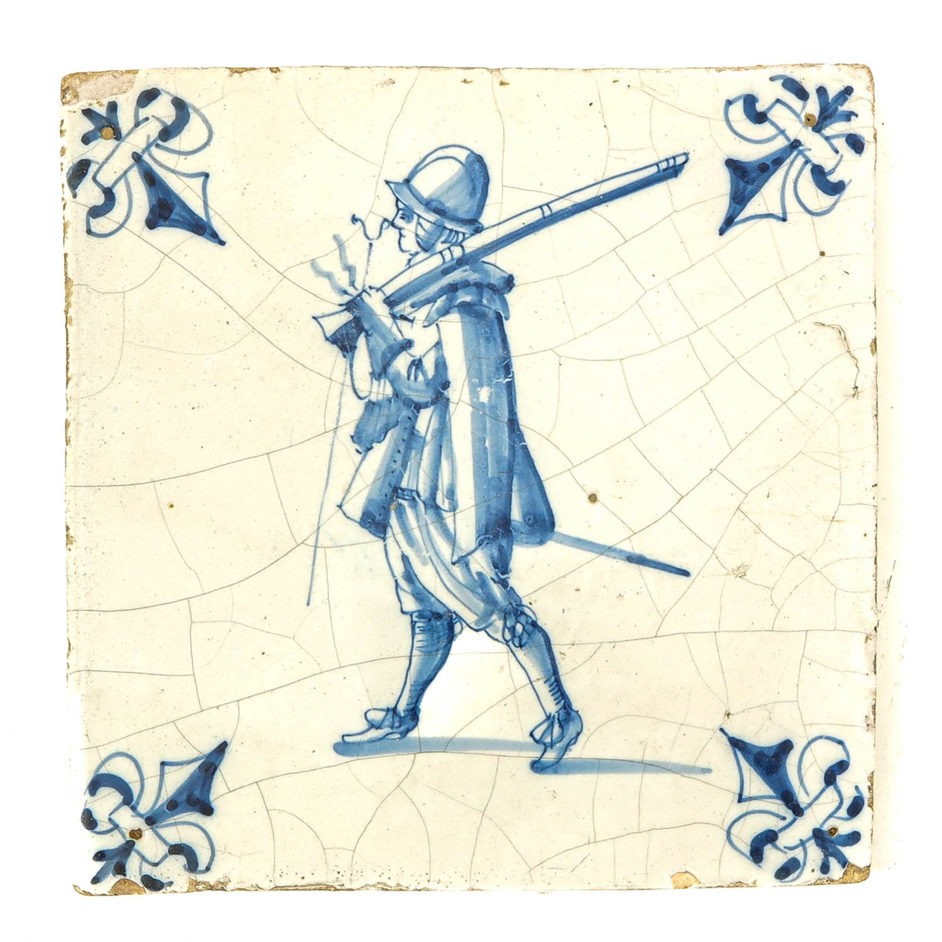A Lot of 5 Dutch 17th Century Tiles - Bild 3 aus 7