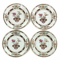 A Series of 4 Famille Rose Plates