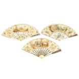 A Collection of 3 19th Century Hand Painted Fans