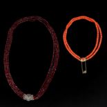 A Garnet and Red Coral Necklace