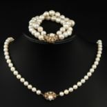 A Pearl Bracelet and Necklace