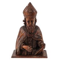 A 19th Century Wood Bishop Sculpture