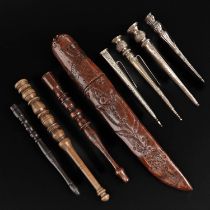 A Collection of Wooden Knitting Sheaths