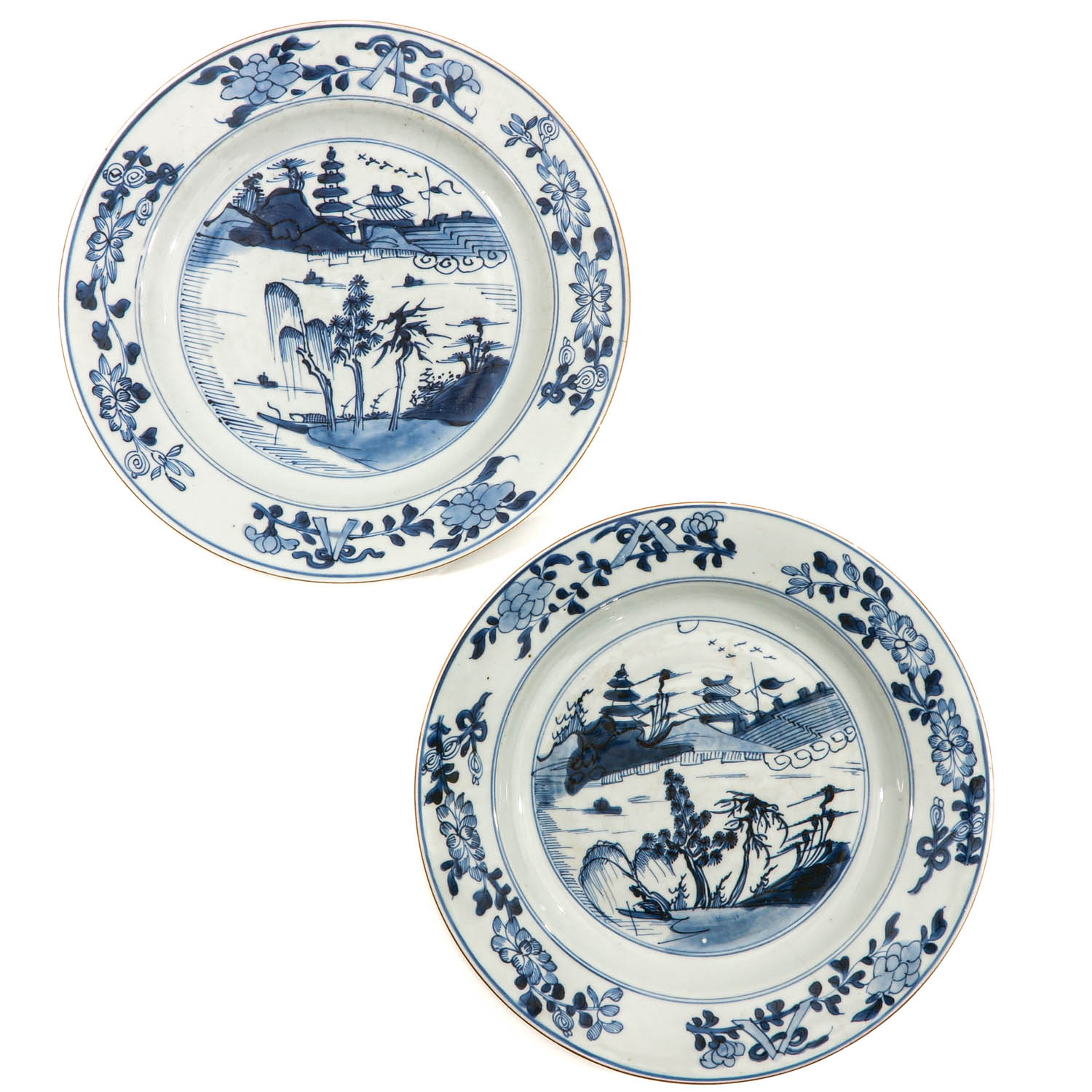 A Collection of 4 Blue and White Plates - Image 5 of 9