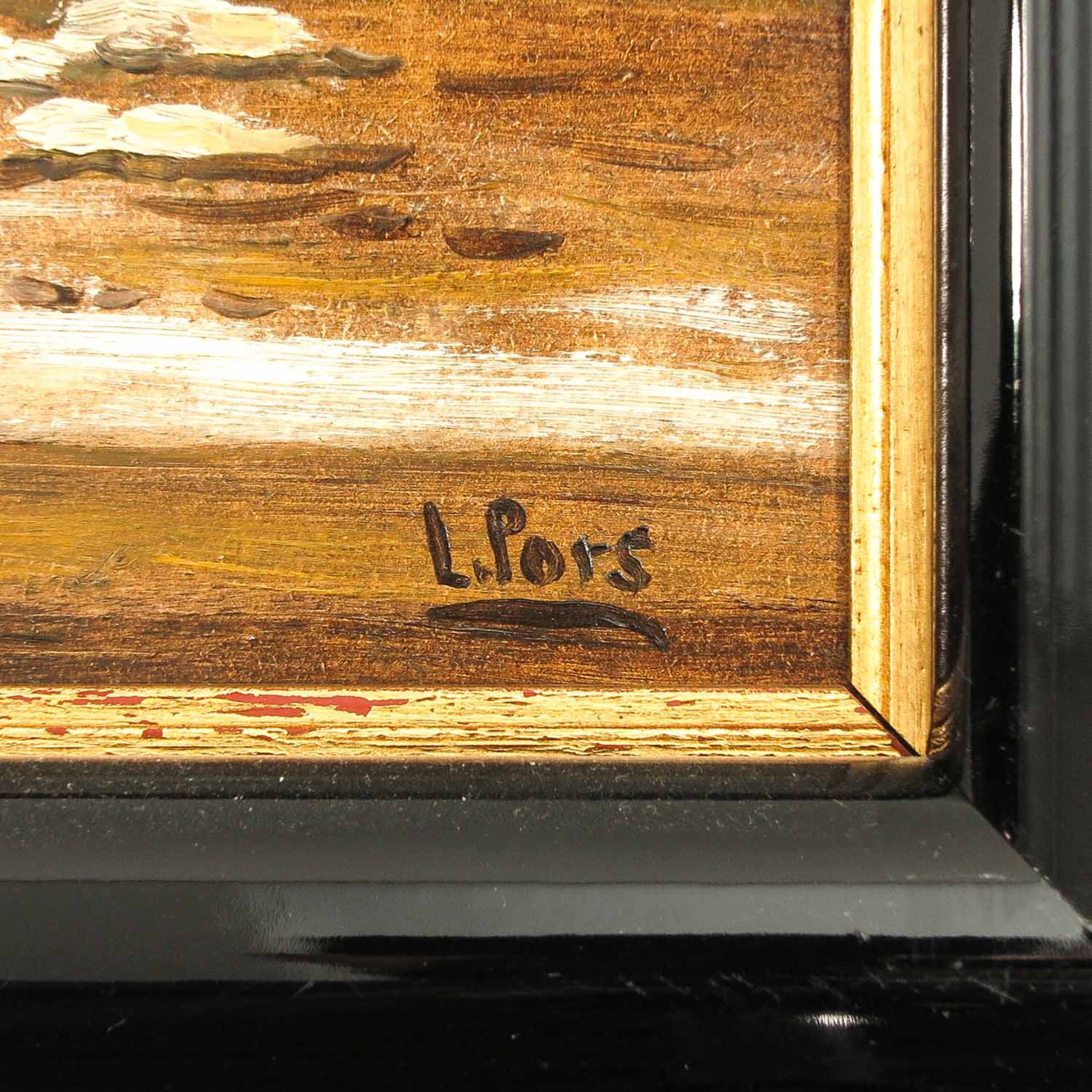 An Oil on Panel Signed L Pors - Bild 3 aus 4