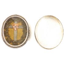 A Silver Kiss Relic with Relic from The Holy Cross