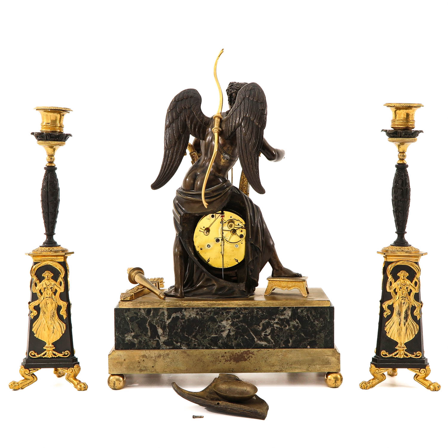 A 3 Piece 19th Century Clock Set - Image 3 of 10