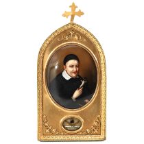 A Bronze Frame with Porcelain Image and Relic