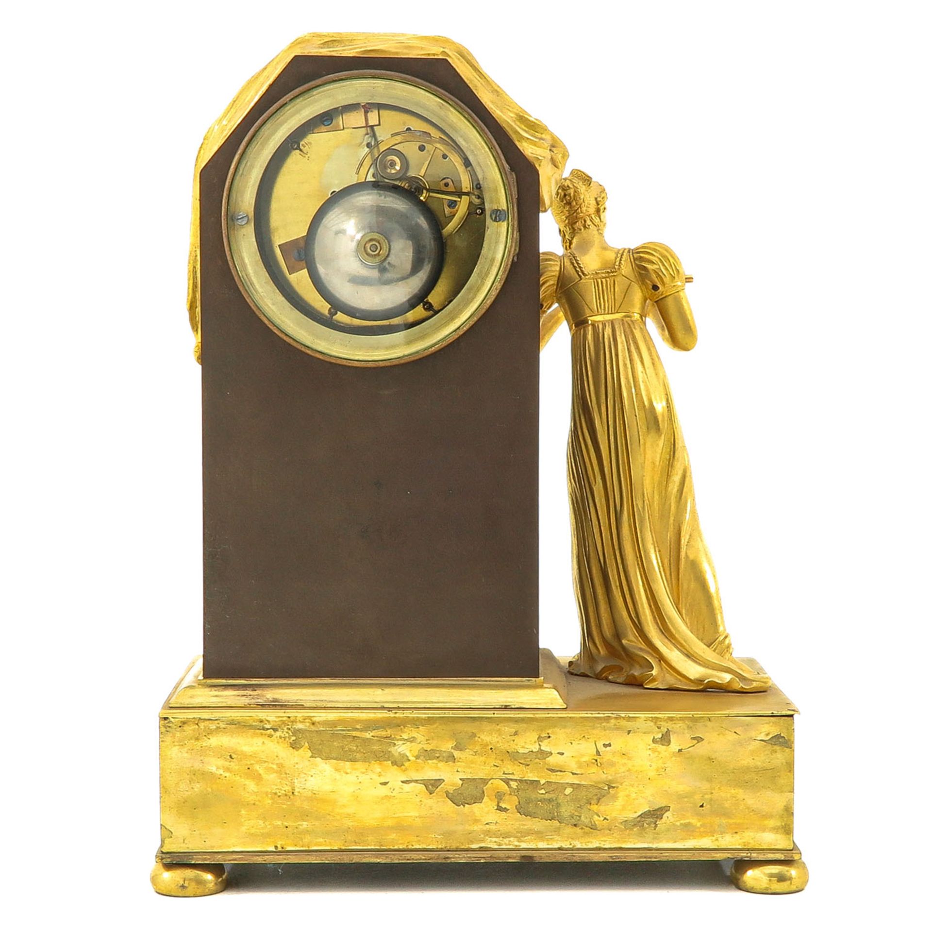 A French Empire Gilded Bronze Pendule - Image 3 of 8