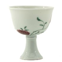A Small Famille Rose Stem Cup
