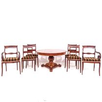 A Mahogany Dining Table with 6 Chairs