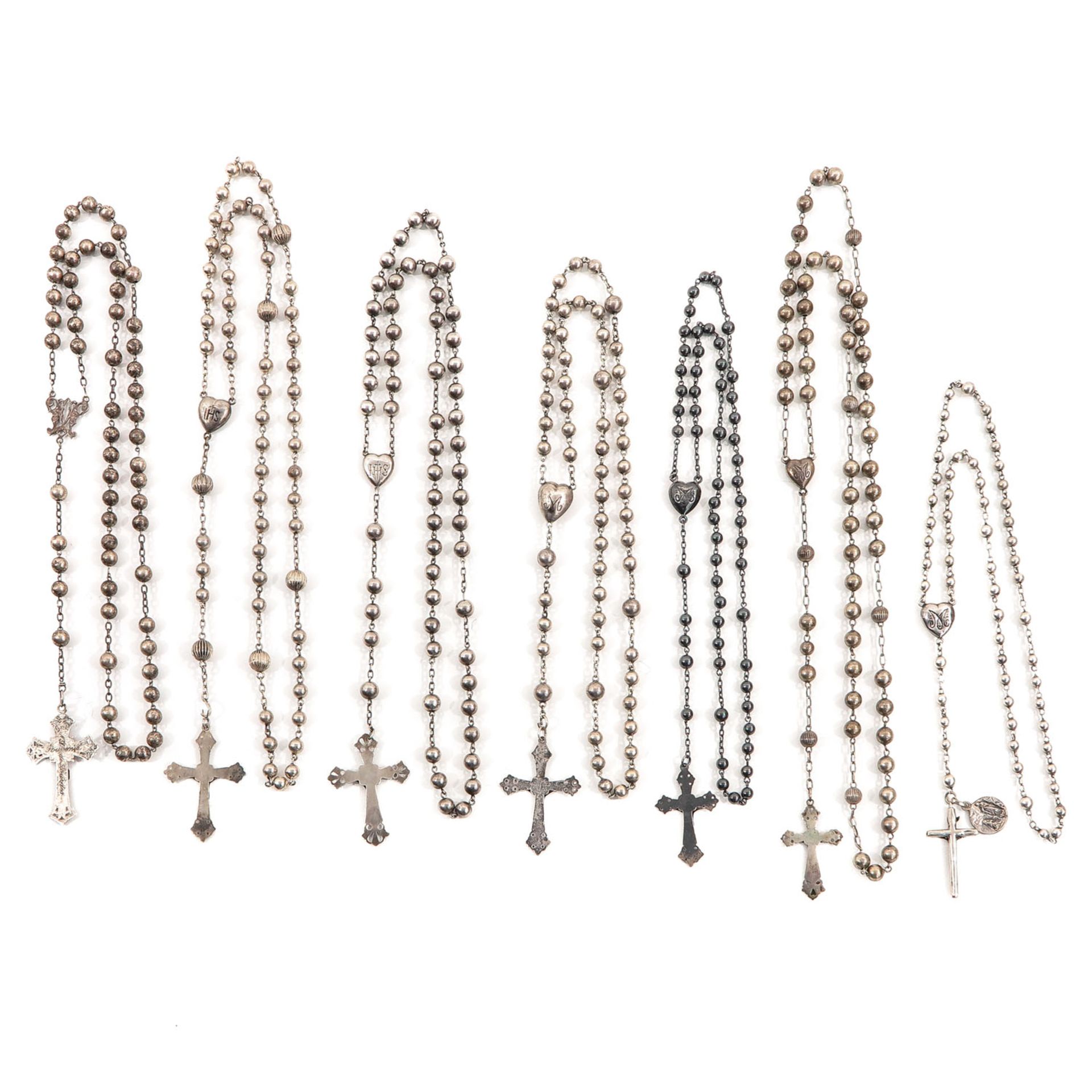 A Collection of 7 Silver Rosaries - Image 2 of 5