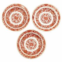A Series of 3 Small Milk and Blood Decor Plates