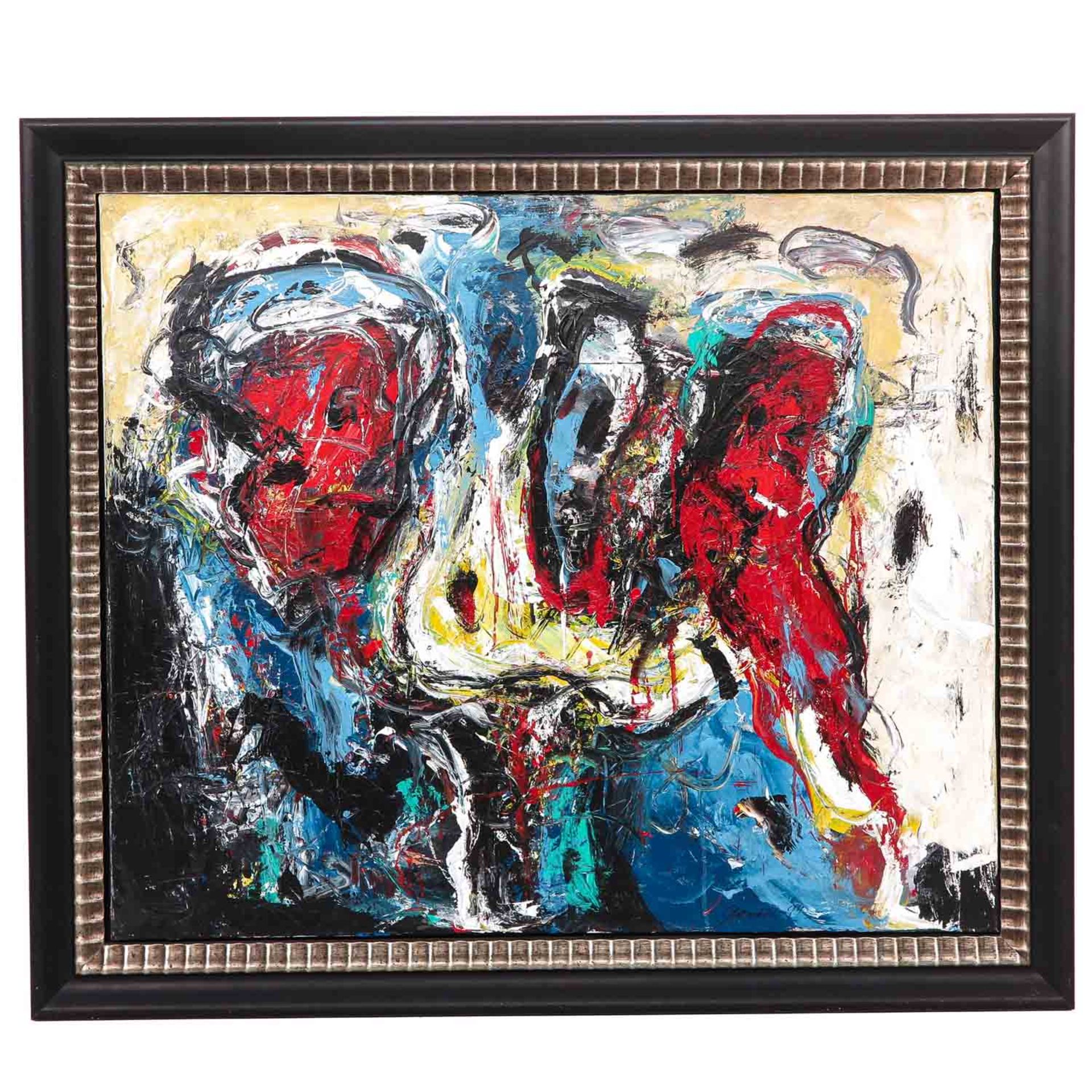 An Oil on Canvas Abstract Painting Signed Gerriet Postma