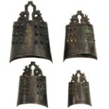 A Collection of 4 Bronze Bells