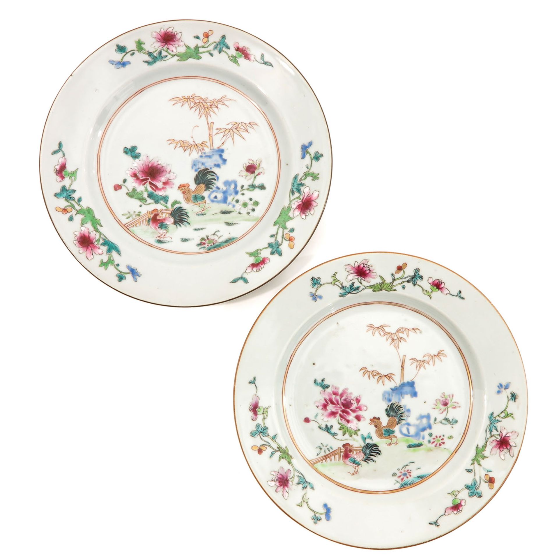 A Pair of Famille Rose Plates