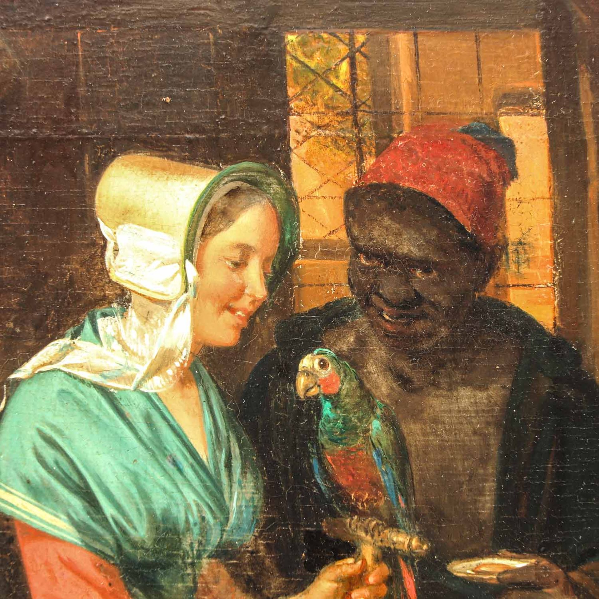 An Signed Oil on Panel Depicting Fishermans Wife - Bild 4 aus 7