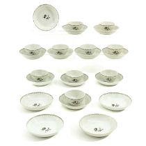 A Colleciton of Encre de Chine Cups and Saucers