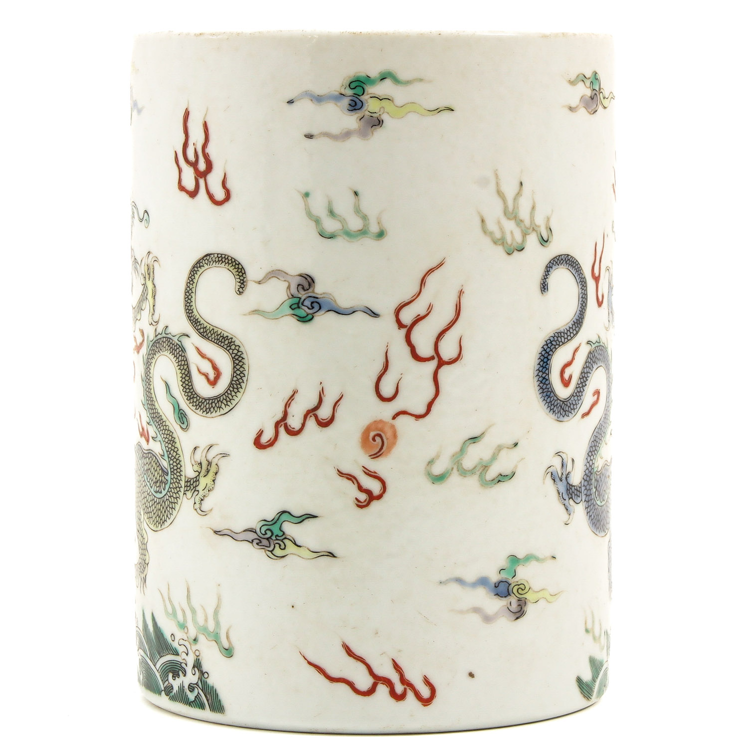 A Polychrome Decor Brush Pot - Image 4 of 10