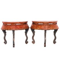 A Lot of 2 Demi Lune Console Tables