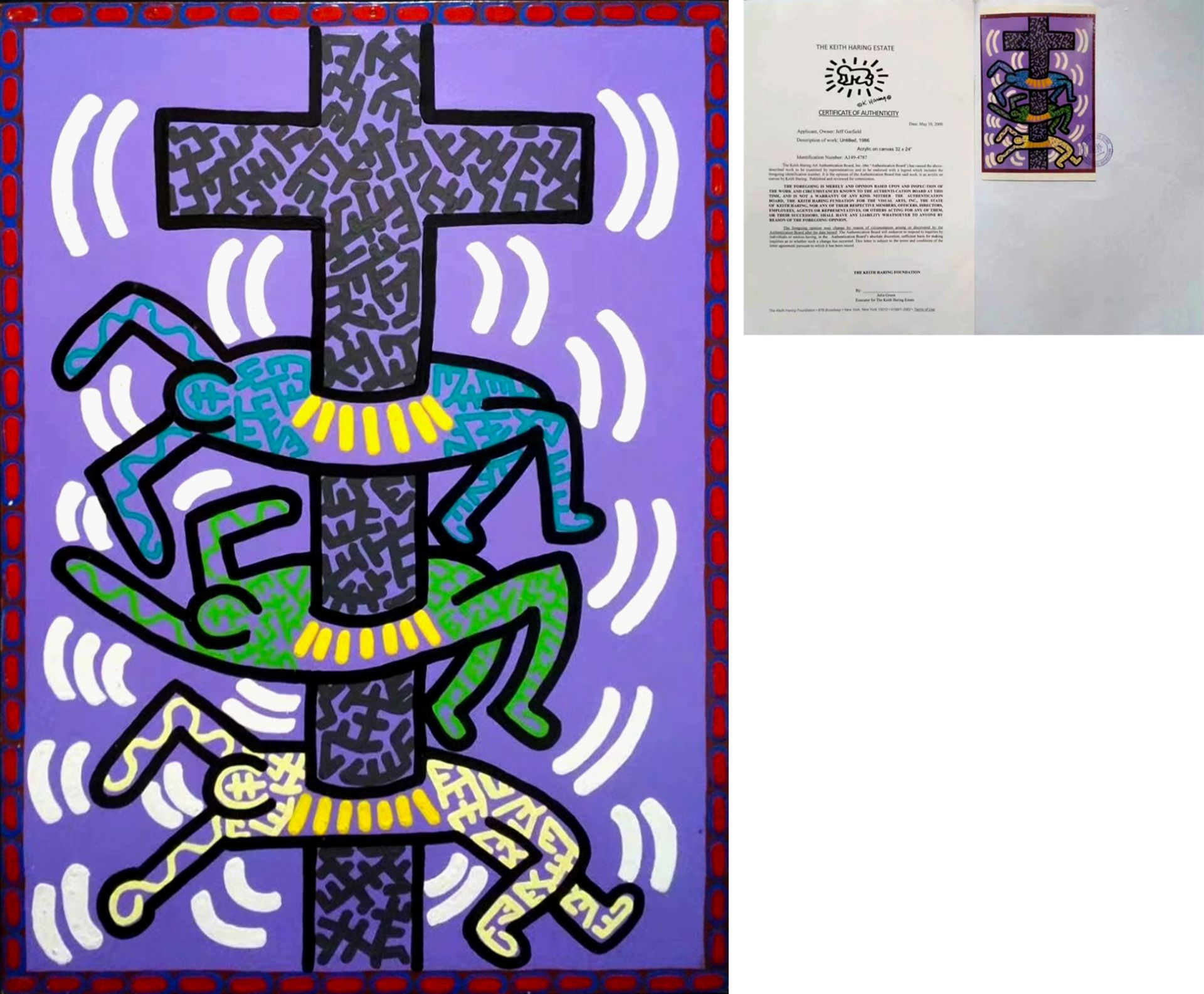 Keith Haring (1958-1990), Acrylic Painting on Canvas