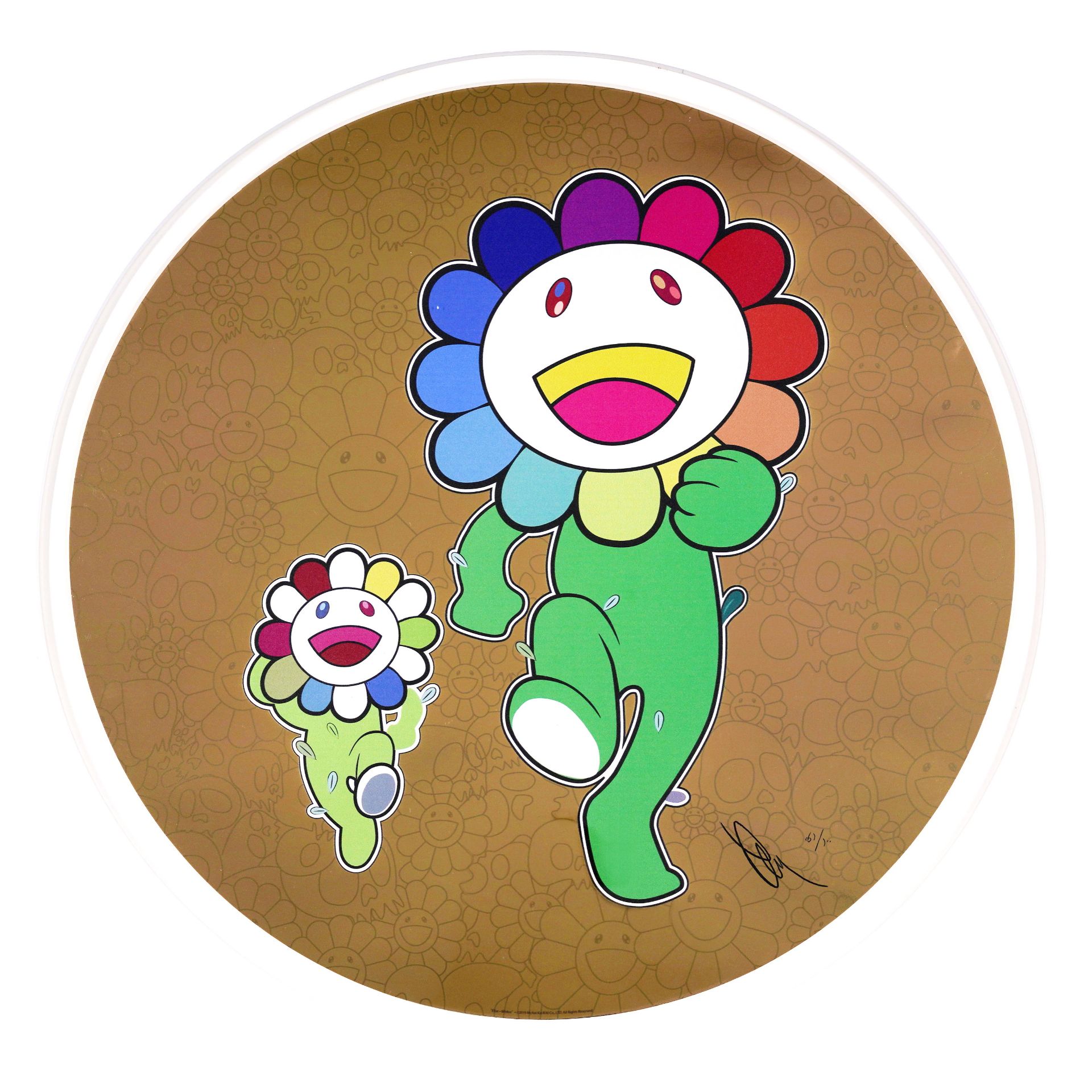 Takashi Murakami (B.1962), Gold Foil Offset Lithograph