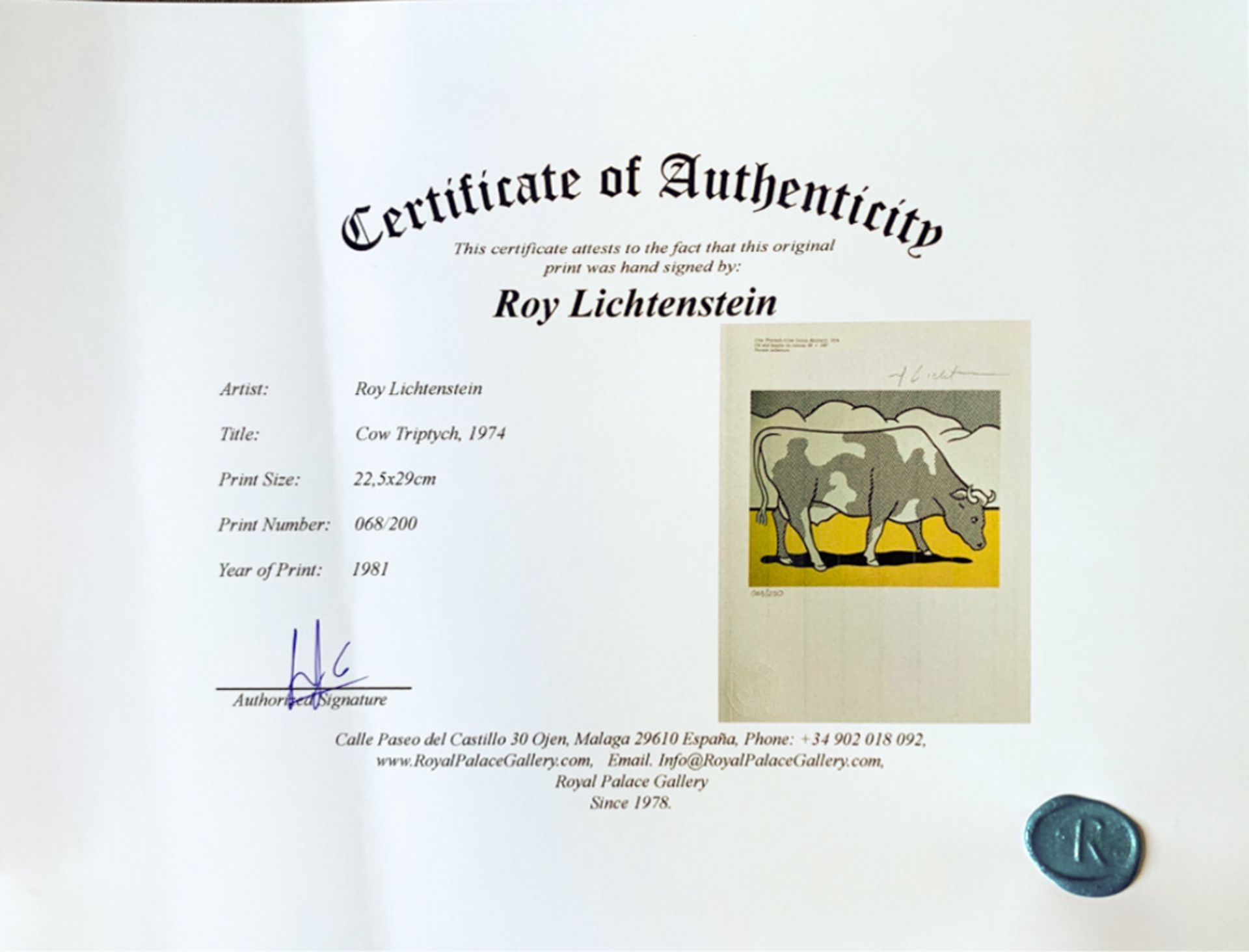 Roy Lichtenstein (1923-1997), Lithograph - Image 4 of 4