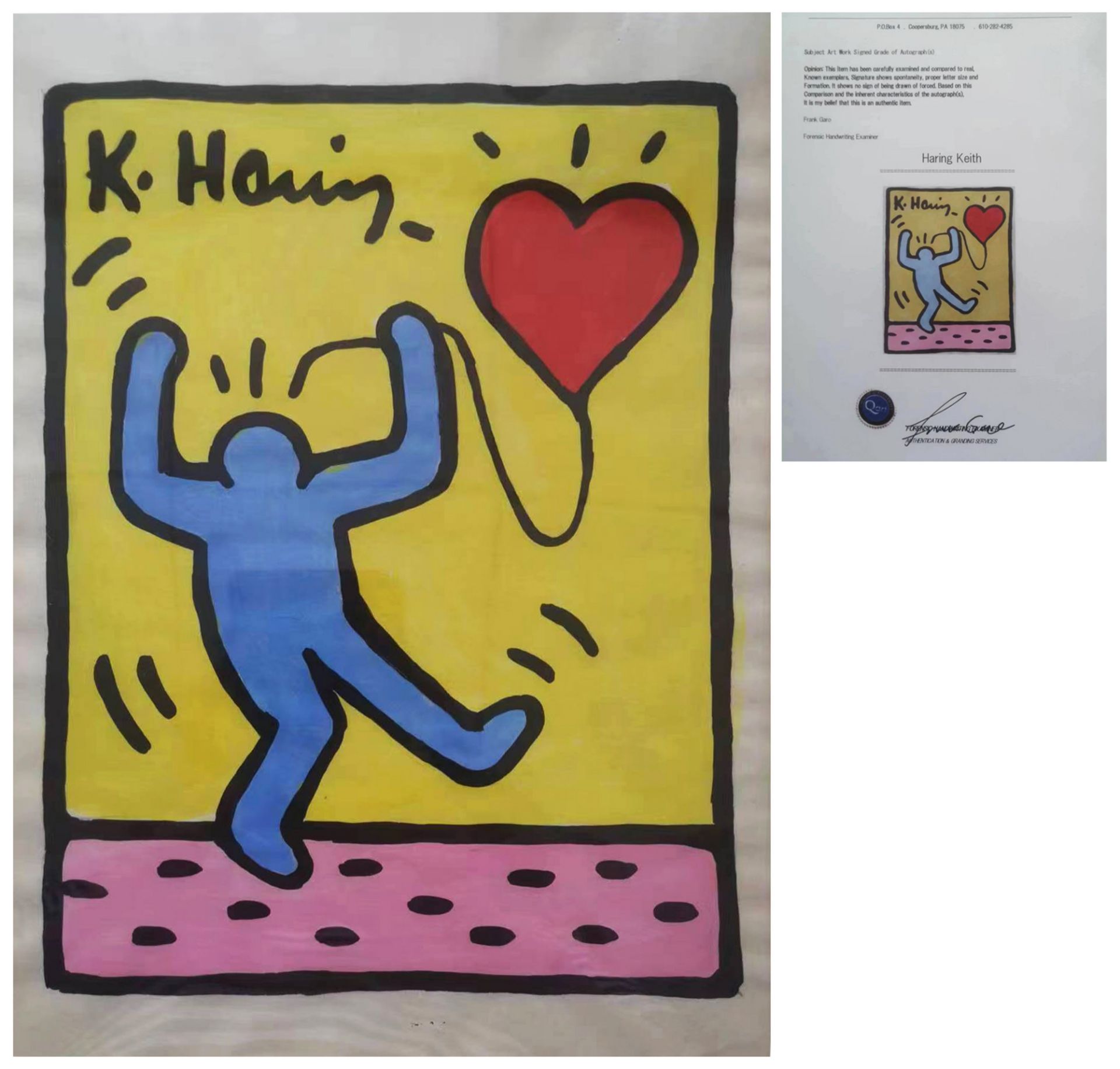Keith Haring (1958-1990), Watercolor on Paper, Manuscript
