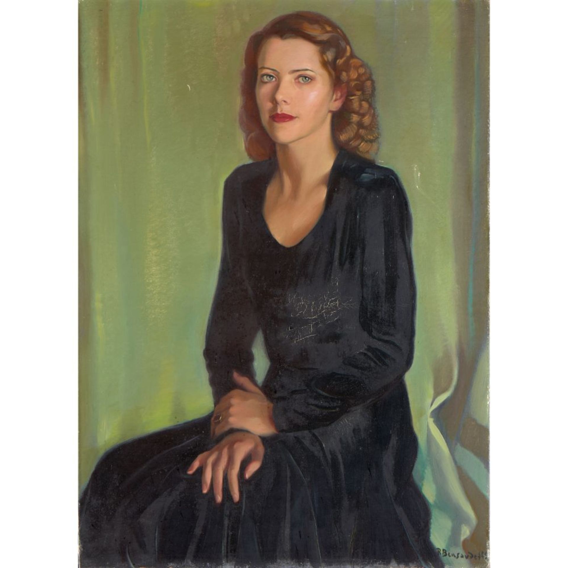 Ricardo Bensaúde (1894-1974)Portrait of  Maria Emília Fernandes Borges, countess of Covilhã