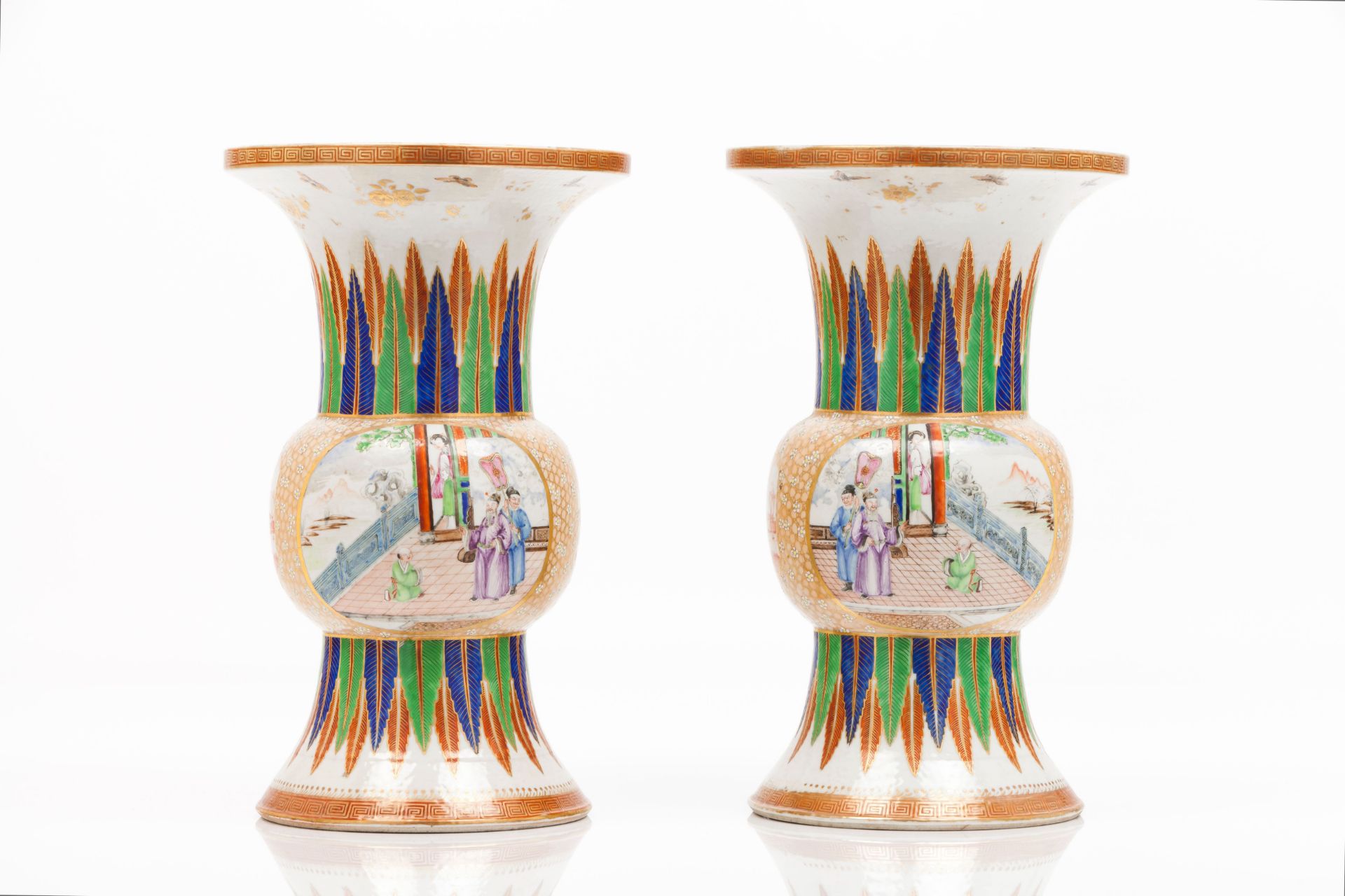 A pair of beaker vases