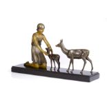 Demétre Chiparus (1886-1947)A female figure with deer