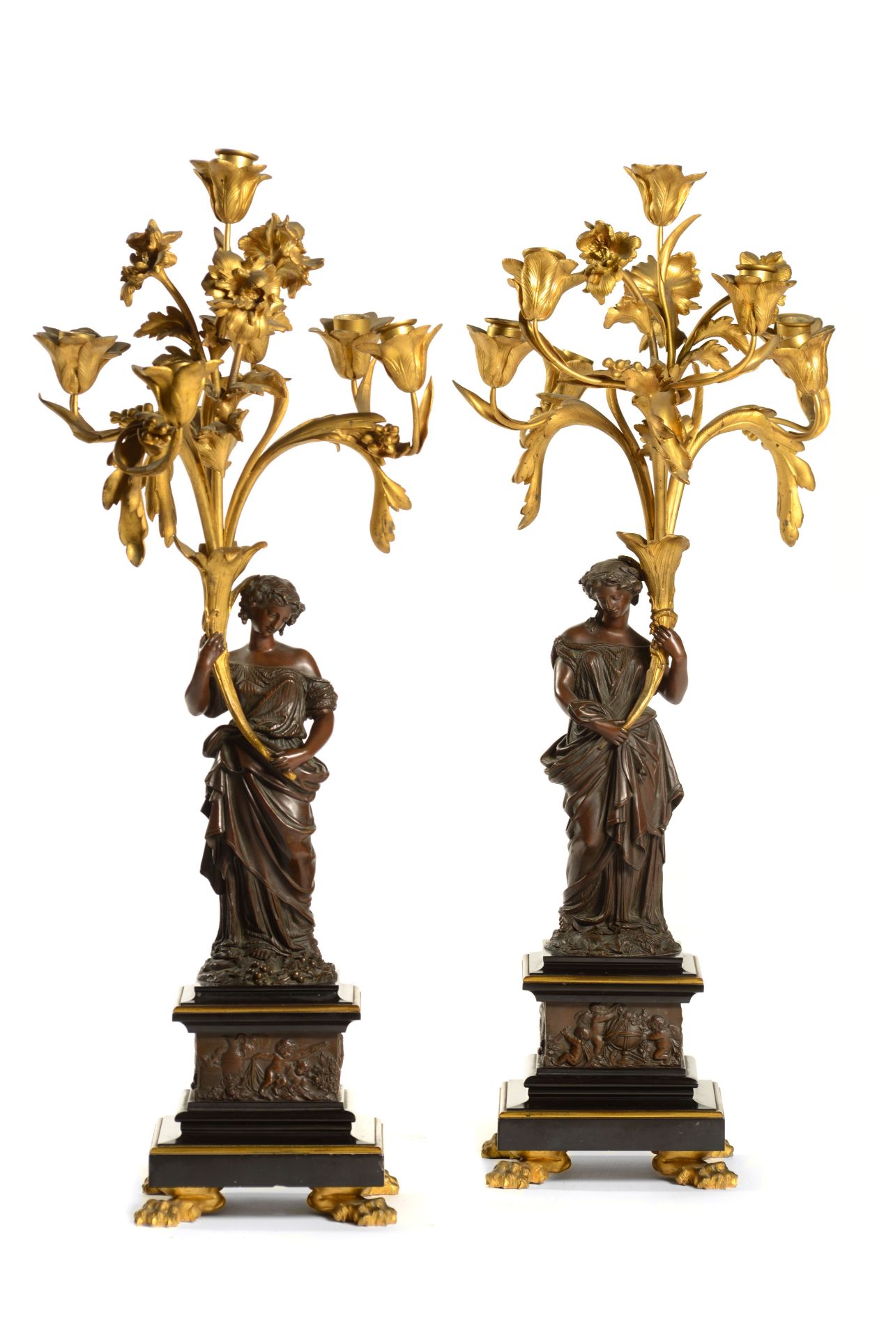 A pair of Louis XV style candelabra