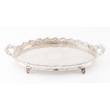 An oval galleried tray