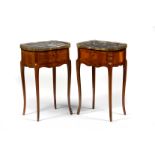 A pair of Louis XVI style side tables