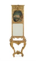 A Louis XV credence table and mirror