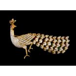 A peacock brooch