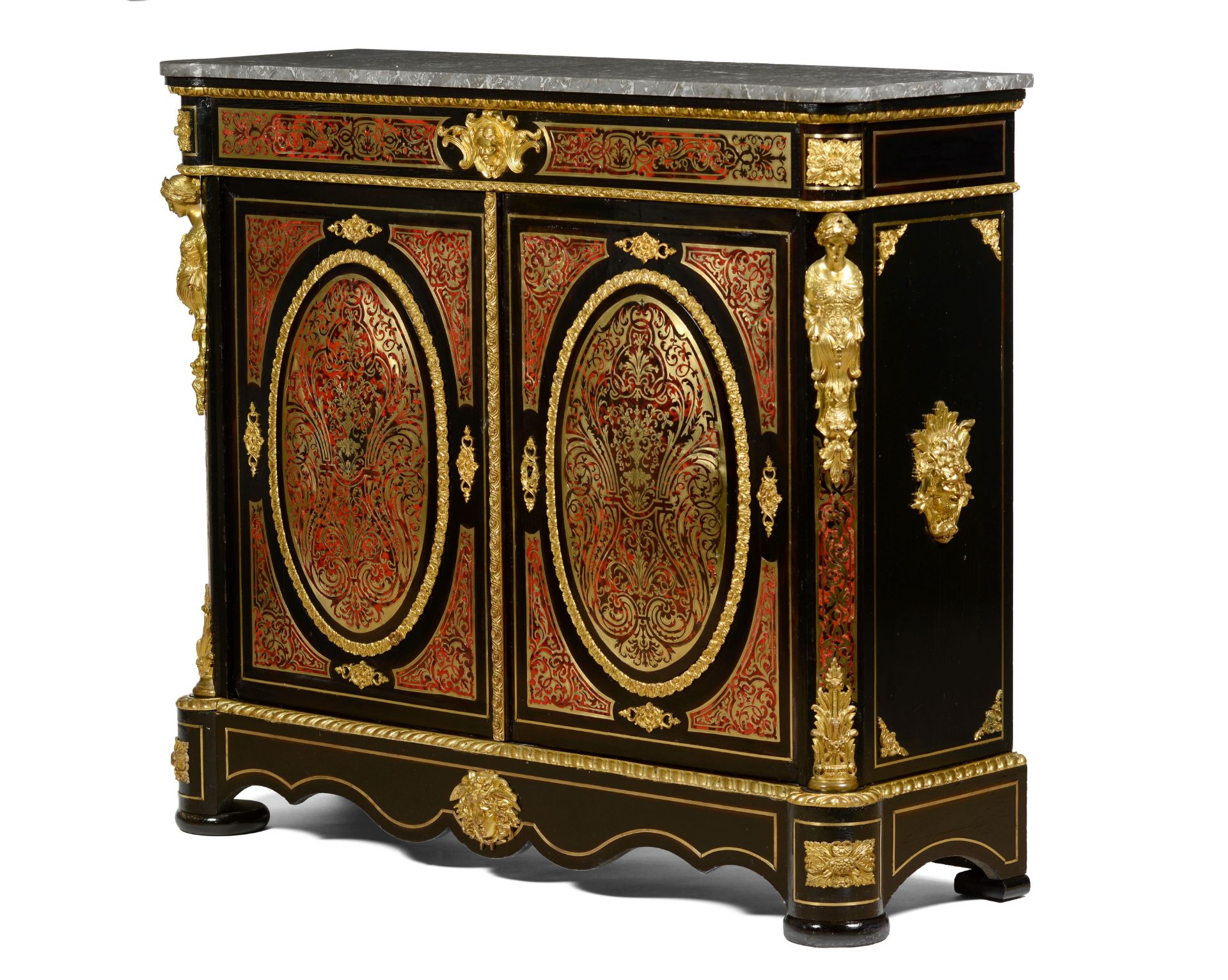 A Boulle style low cabinet