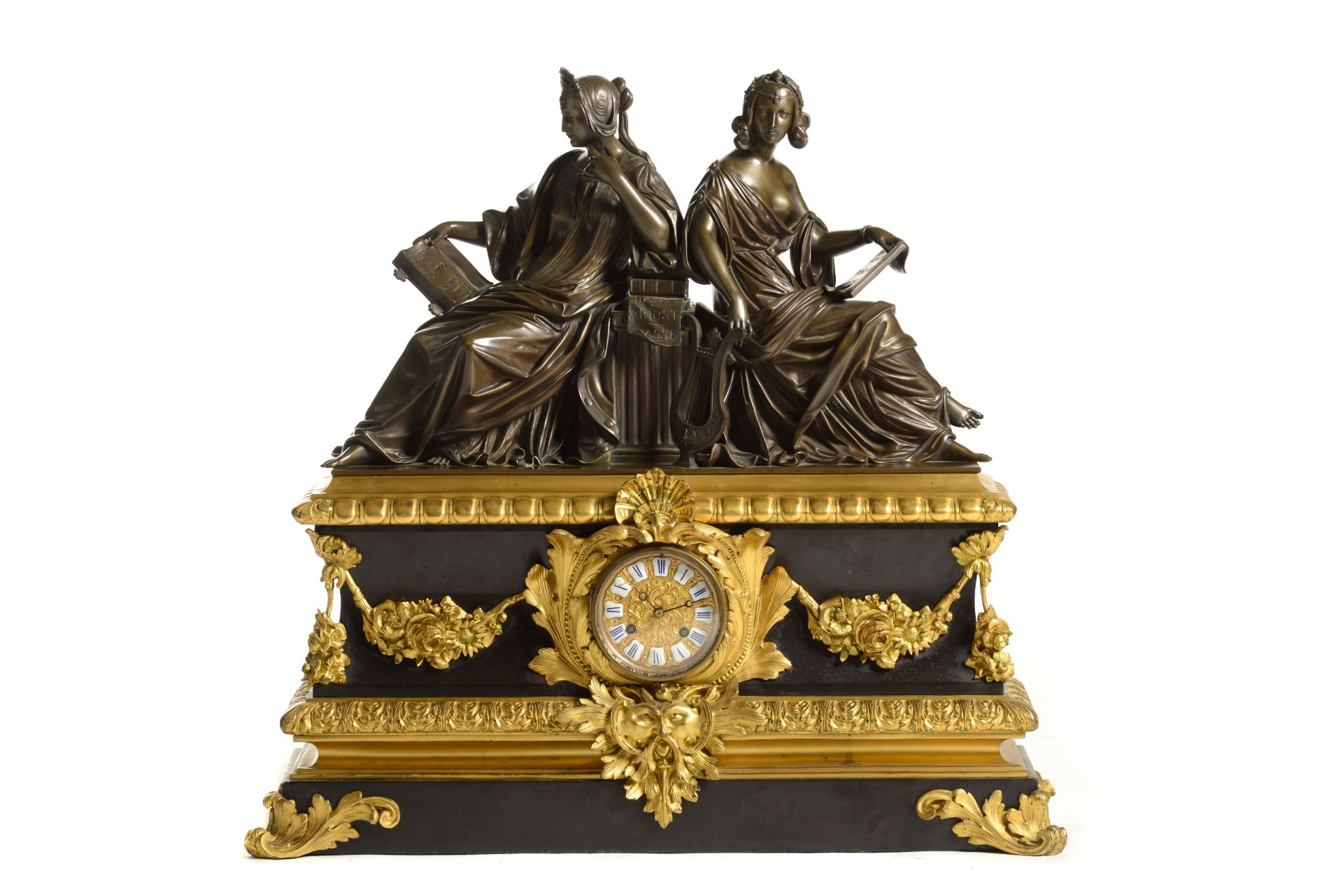 A large mantel clock by Raingo Frères à Paris