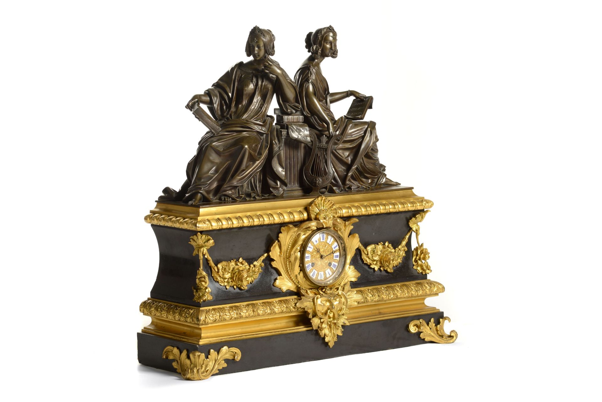 A large mantel clock by Raingo Frères à Paris - Image 2 of 2