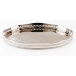 An oval galleried tray