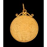 A gold coin pendant
