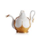 An unusual tea pot and cover by DAGOTY (1771-1840)