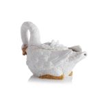 A swan shaped teapot and cover